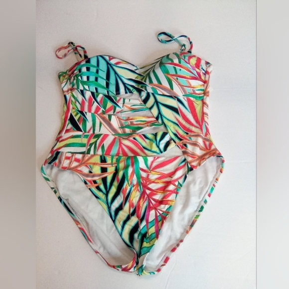 Kenneth Cole Women's Tropical Multicolor One Piece Swimsuit, Sz.Large - Picture 15 of 15